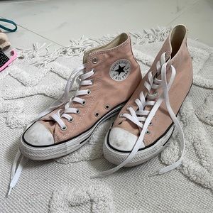 CONVERSE- pink high top converse size 10